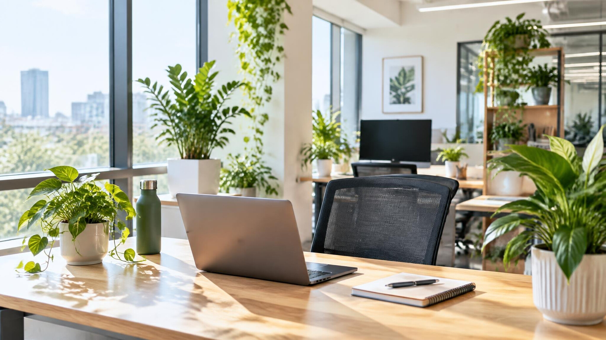 office with indoor plants