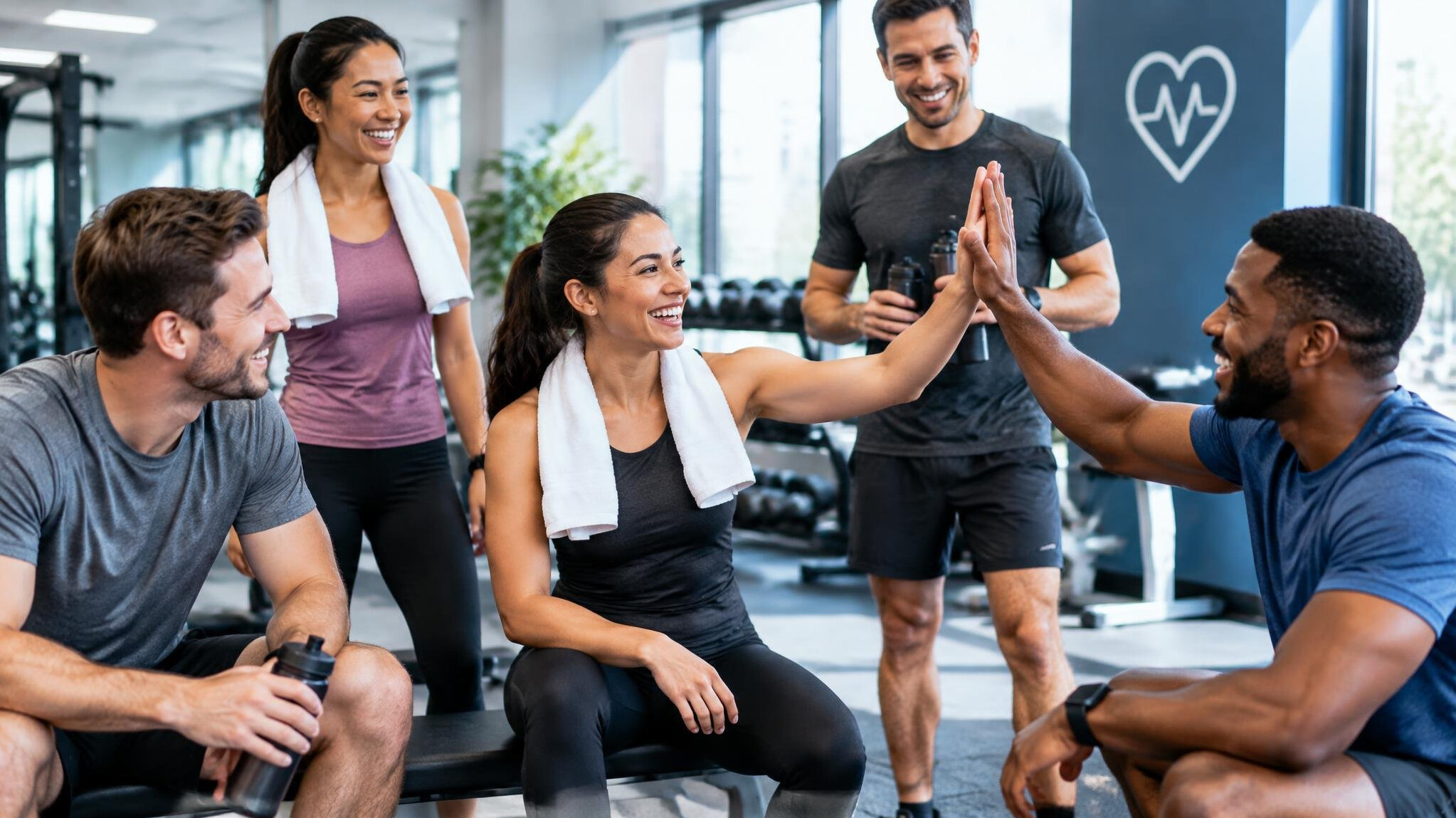 group of fit workers