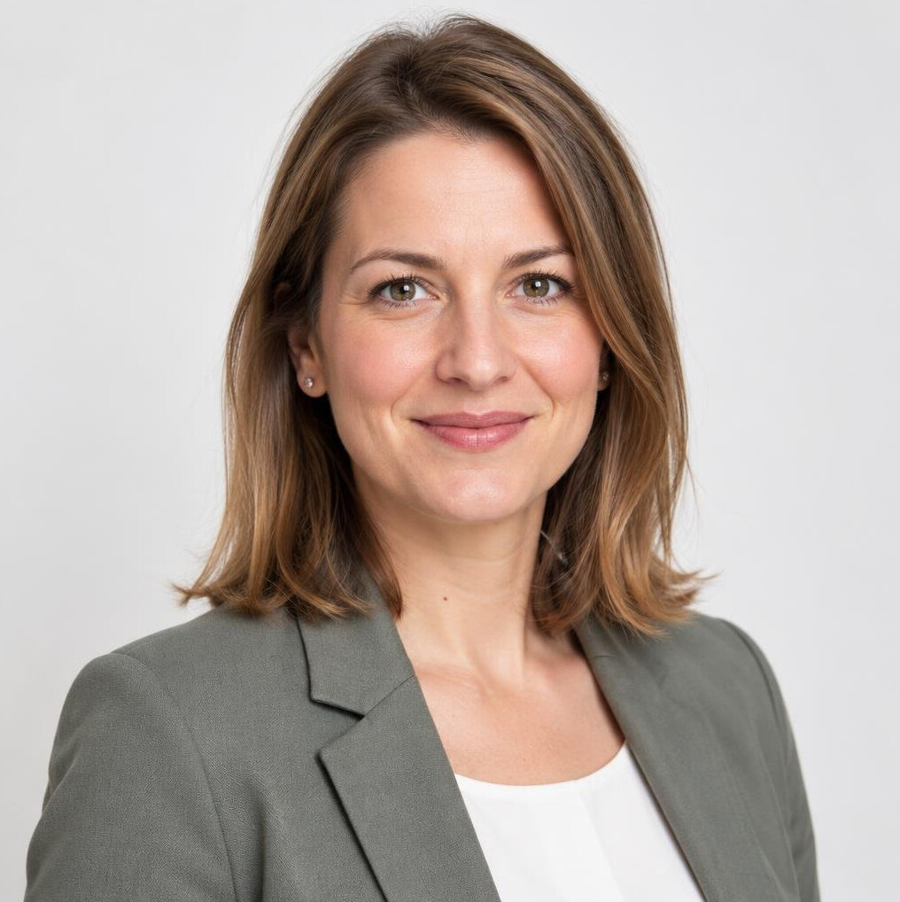 Studio portrait of a Slovenian woman in business casual attire